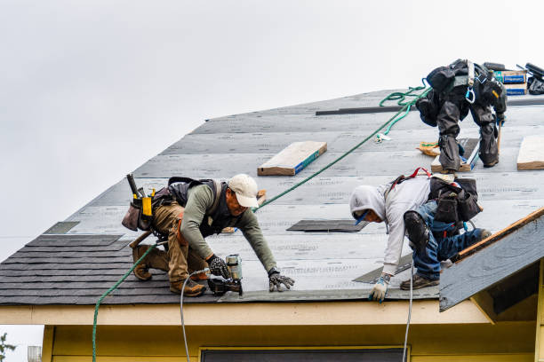 Professional Gutter Installation technician working in Horace, ND